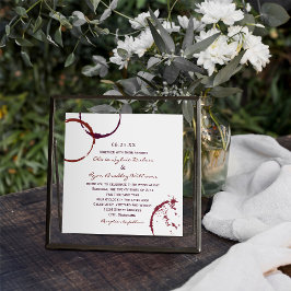 Convites Casamento Do Vinho Vermelho Rústico Tinto Escuro