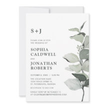 Casamento do website RSVP Eucalyptus Sage Monogram