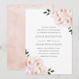 Convites Casamento do Wonderland de inverno com Blush Elega
