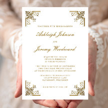 Casamento dos cantos do Ornamentado de Script Dour