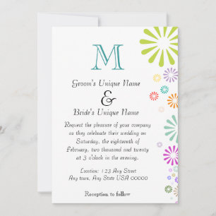 Convites Casamento dos Colorbursts em Monograma