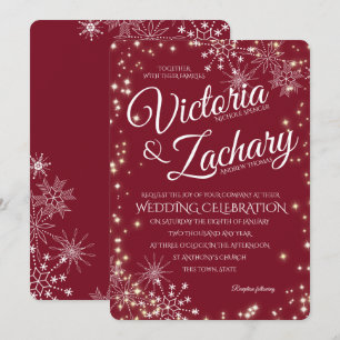 Convites Casamento dos flocos de neve e da faísca de