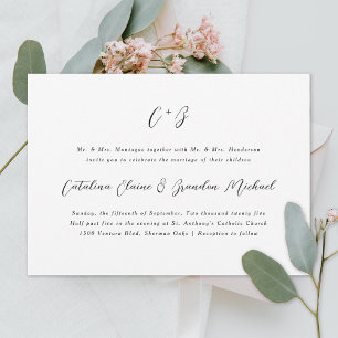 Convites Casamento dos Nomes dos Monogramas da Nova Elegânc