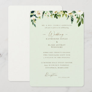 Convites Casamento dos Pais da Noiva Floral Branco Sage Cla
