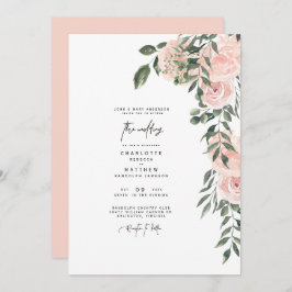 Convites Casamento dos Pais de Noiva Floral de Blush