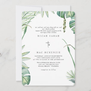 Convites Casamento dos Pais Tropicais Praia Branca