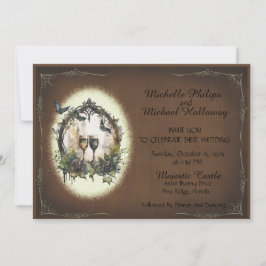 Convites Casamento dos Sonhos de Champanhe Gótico