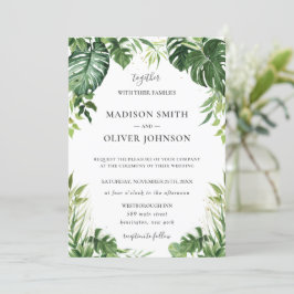 Convites Casamento dos Trópicos de Leafia Tropical Moderno
