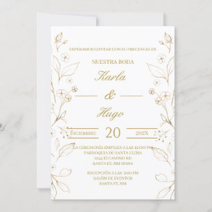 Convites casamento Dourado