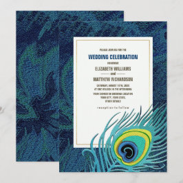 Convites Casamento Dourado Azul Marinho Pavock