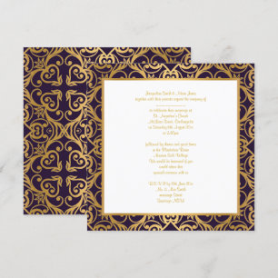 CONVITES CASAMENTO DOURADO CLÁSSICO DE ROUBO