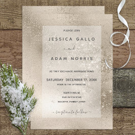 Convites Casamento Dourado com a Glitter Moderno