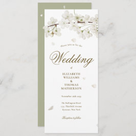 Convites Casamento Dourado com Floral White Blossom