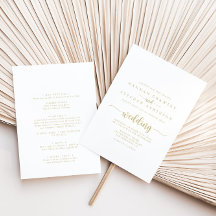 Casamento Dourado com Frente e Trás de Caligrafia