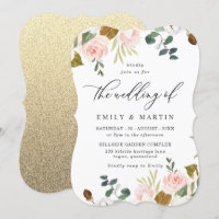 Casamento Dourado com Lâmpadas Blush e White Flora