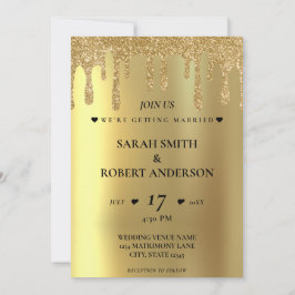 Convites Casamento Dourado com Lixo