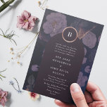 Convites Casamento Dourado da Arca Floral de Boho Escuro El<br><div class="desc">Convite Dourado para Casamento do Arco Floral de Boho Escuro Elegante</div>
