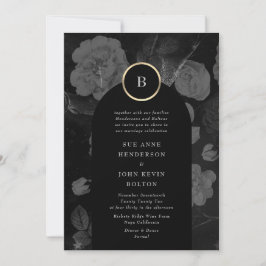 Convites Casamento Dourado da Arca Floral Dramática de Carv