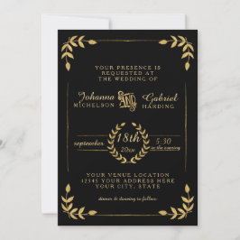 Convites Casamento Dourado da Tipografia Moderna Laurel Lea