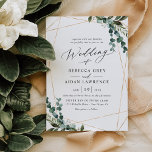 Convites Casamento Dourado da Verde Minimalista Moderna<br><div class="desc">Esta elegante coleção Dourada de Rustic Greenery apresenta cores aquáticas mistas em botânica verde,  um roteiro de caligrafia moderno emparelhado com uma letra serif clássica em preto e um monograma personalizado no verso. Itens correspondentes disponíveis.</div>