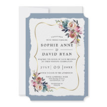 Casamento Dourado das Flores Azuis e Dusty Modern