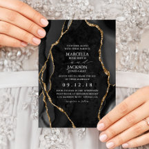 Casamento Dourado de Agata de Marble Negro