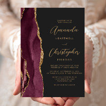 Casamento Dourado de Arte de Arte Moderna Burgundy