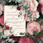 Convites Casamento Dourado de Burgundy Floral Watercolor<br><div class="desc">Linda e elegante burgundy e padrão floral de cor d'água de pík com aparas falsas de ouro rústico. Tão sofisticado e chique. Perfeito para qualquer estação. 100% de satisfação do cliente no "Zazzle" todos os dias.</div>