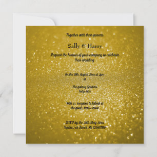 Convites Casamento Dourado de Cristais Modernos Sparkle