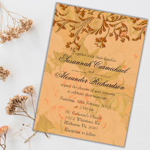 Convites Casamento Dourado de Fade e Colheita