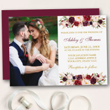 Casamento Dourado de Foto de Watercolor Floral Bur