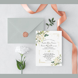 Convites Casamento Dourado de Frame Luminoso das Flores Bra