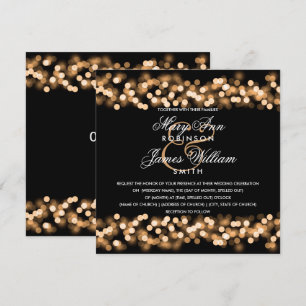 Convites Casamento Dourado de Hollywood Glam