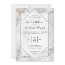 Casamento Dourado de mármore branco e preto modern