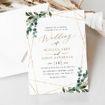 Convites Casamento Dourado de Molercola Simples Moderna<br><div class="desc">Esta elegante coleção Dourada de Rustic Greenery apresenta cores aquáticas mistas em botânica verde,  um roteiro de caligrafia moderno emparelhado com uma letra serif clássica em preto e um monograma personalizado no verso. Itens correspondentes disponíveis.</div>