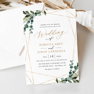 Convites Casamento Dourado de Molercola Simples Moderna