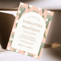 Casamento Dourado de Peachy Romântico Cactus