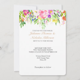 Convites Casamento Dourado de Sparkle Púrpura Floral Rosa