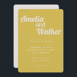 Convites Casamento Dourado de Vintage de Retro Delight<br><div class="desc">Apresentando nosso design de convite para casamento "Retro Delight", onde a simplicidade encontra charme de vintage. Esta design é uma mistura harmoniosa de minimalismo moderno e elementos nostálgicos, criando uma experiência visual única para o seu dia especial. O design apresenta um ouro vintage que traz um pop de cor vibrante,...</div>