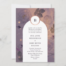 Convites Casamento Dourado do Arco Floral de Boho Leve Mági