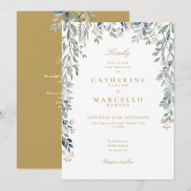Casamento Dourado do Código QR Floral Floral