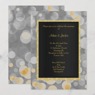 CONVITES CASAMENTO DOURADO DO ELEGANTE BOKEH SILVER