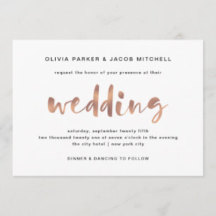 Convites Casamento Dourado do Elegante Faux Rosa