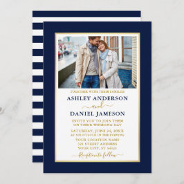 Convites Casamento Dourado e  do Elegante Moderno