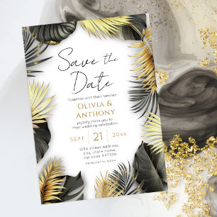Convites Casamento Dourado e negro elegante
