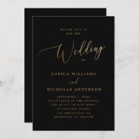 Casamento Dourado e Negro | Script Clássico Elegan