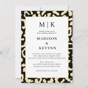 Convites Casamento Dourado E Preto De Leopardo