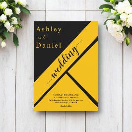 Convites Casamento Dourado E Preto De Luxo Elegante