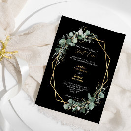 Convites Casamento Dourado e simples, preto, sem Rico
