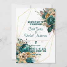 Casamento Dourado e Teal